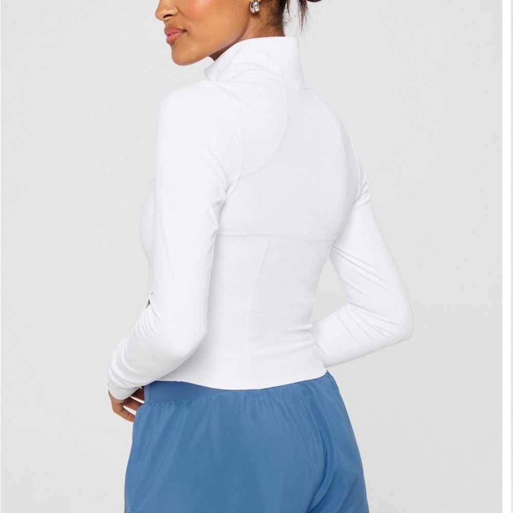 Fabletics White Perfect Storm Cropped Train Jacke… - image 4
